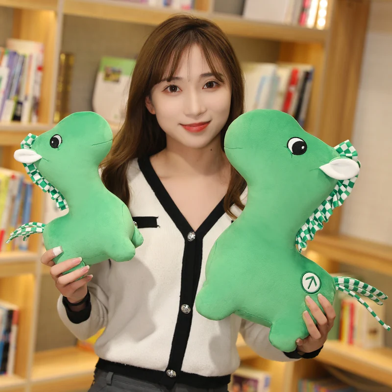 

Кавайная зеленая мультяшная животная лошадь прекрасная хлопчатобумажная плюшевая игрушка для детей подарок на день рождения