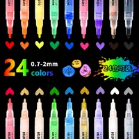 12 24 colors acrylic paint marker pens rock painting stone ceramic porcelain mug wood fabric canvas marking pens art supplies