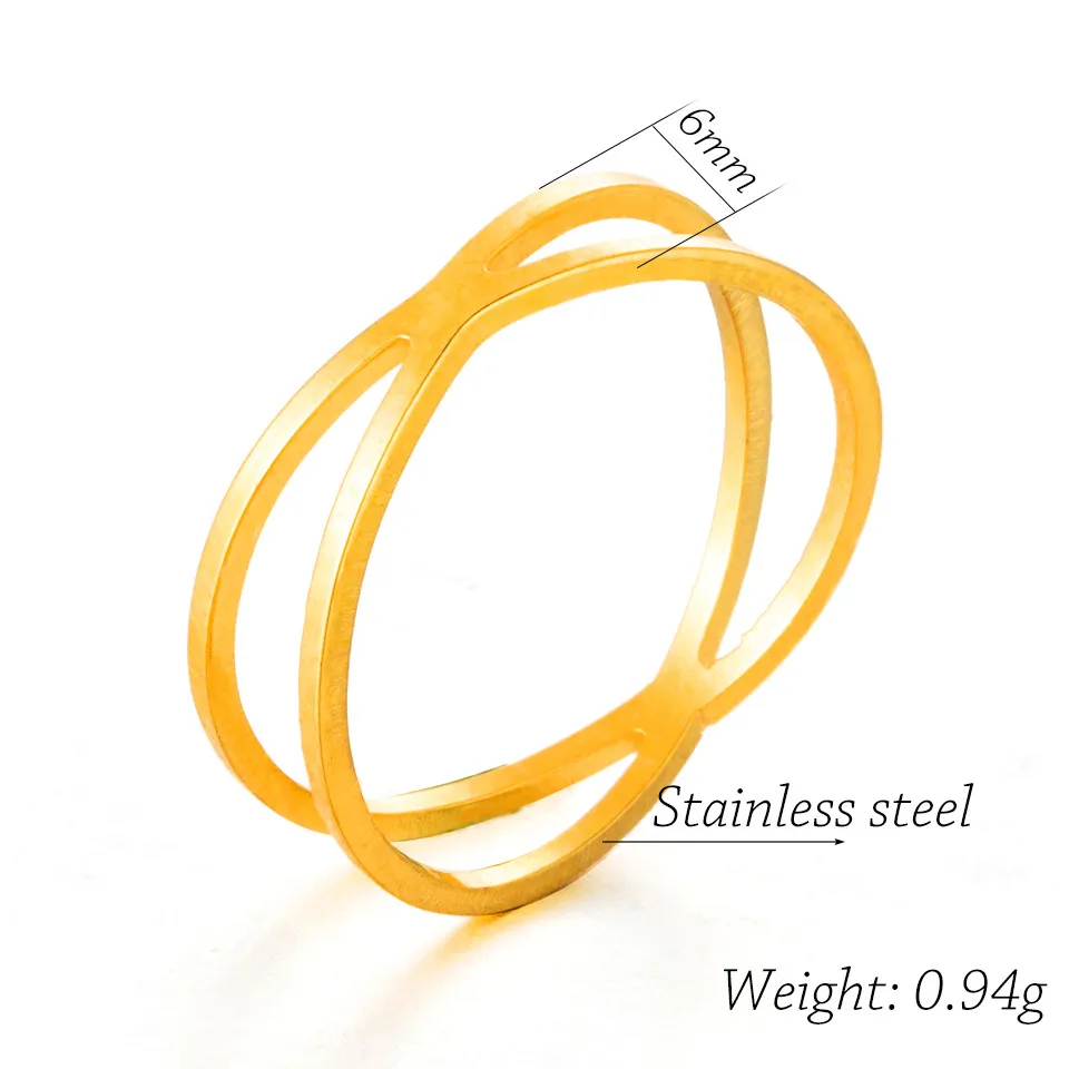 

Fashion Golden Multi Styles Layer Cross Love Letter Rings for Women Minimalist Line Engagement Open Knuckle Resizable Jewelry