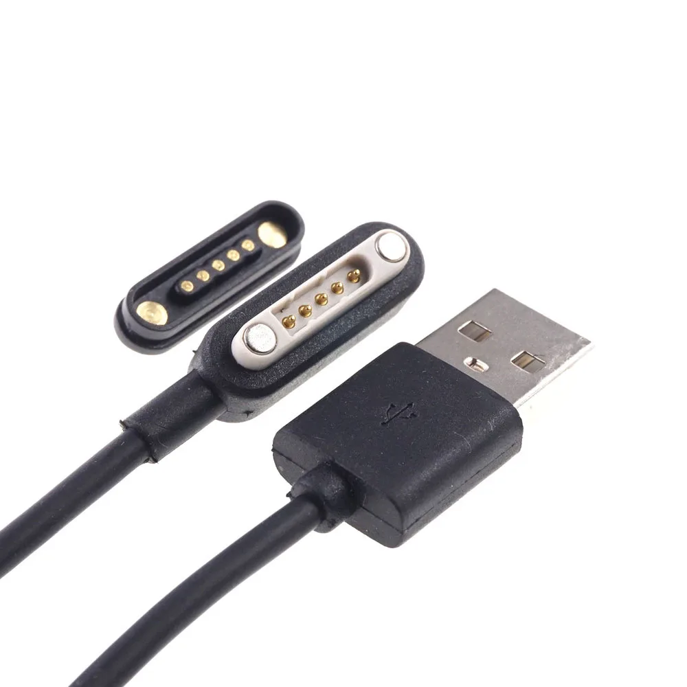 2 шт. кабель USB A штекер разъем на магнитный Pogo Pin 5 полюсов 1 метр передача данных и