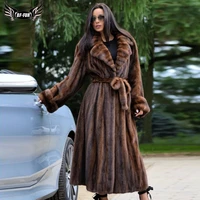 winter fashion real mink fur coats for women with turn down collar luxury mink fur jacket genuine pelt natural fur coat long