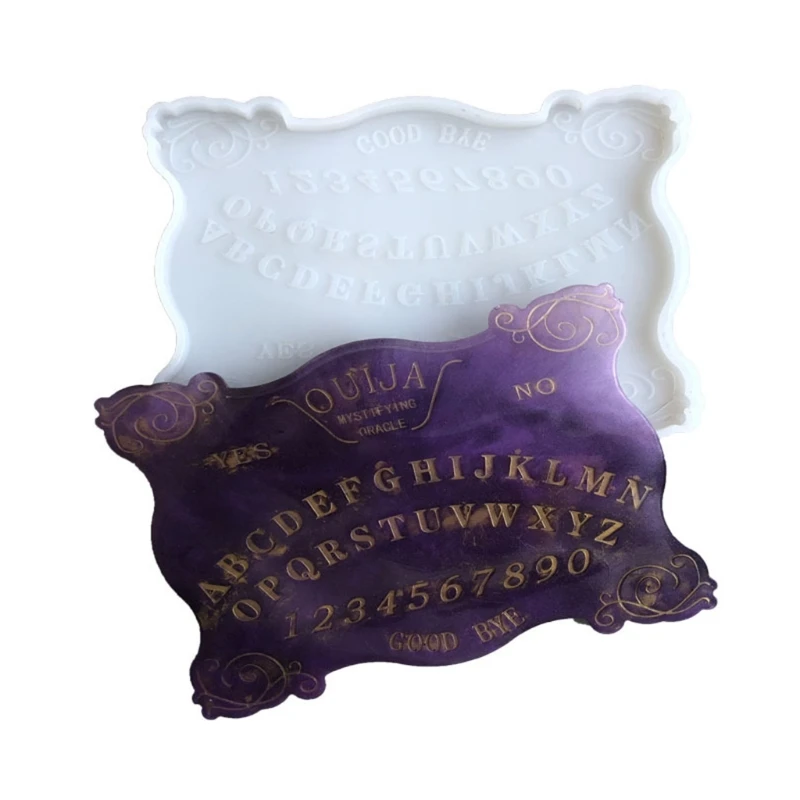 

Mirror OUIJA Game Mat Epoxy Resin Mold Tray Serving Plate Silicone Mould DIY Crafts Ornaments Home Decorations Tool