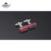 ghroco high quality exquisite red czech crystal french shirt cufflinks fashion luxury gifts business men and women groomsmen