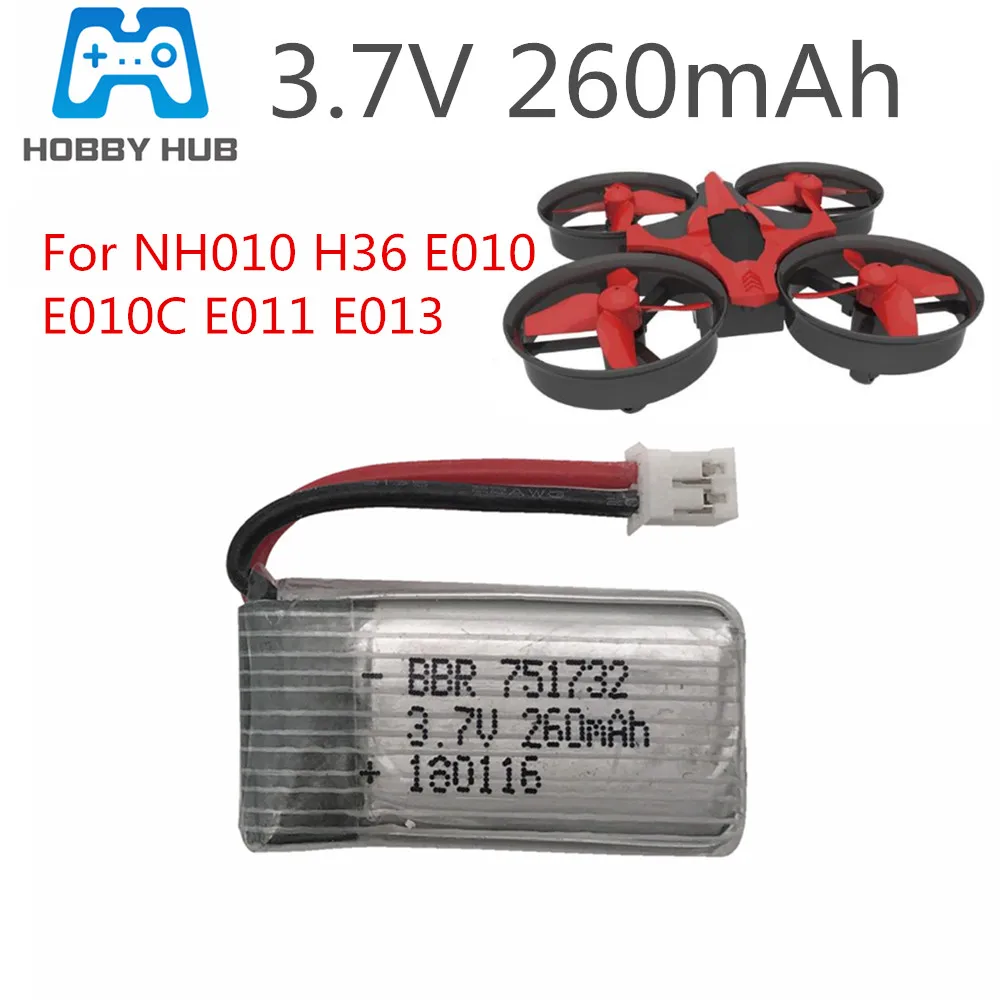 3 7 в 260 мА/ч для планшетов E010 E010C E011 E013 H36 Mini RC Quadcopter 30C Libo аккумулятор от 1 шт. до 2