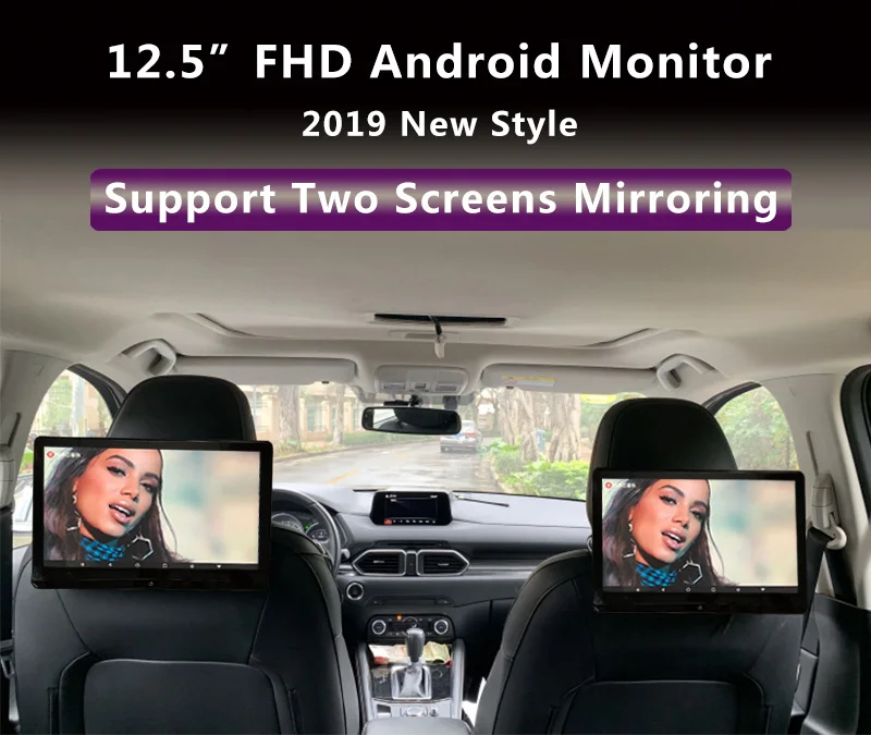 12,5 дюймов Android 9,0 1920*1080 4K 1080P Автомобильный подголовник монитор сенсорный экран wifi/Bluetooth/USB/SD/HDMI/FM/Mirroring/Miracast