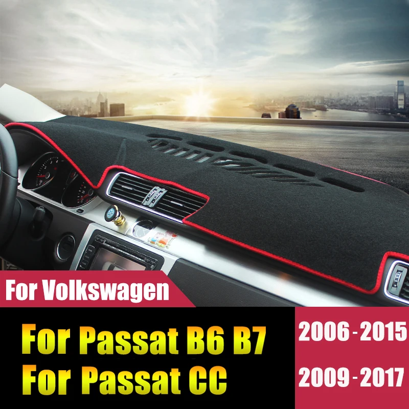 Для Volkswagen Passat B6 B7 2006-2017 CC 2009-2015 2016 2017 LHD коврик для приборной панели автомобиля