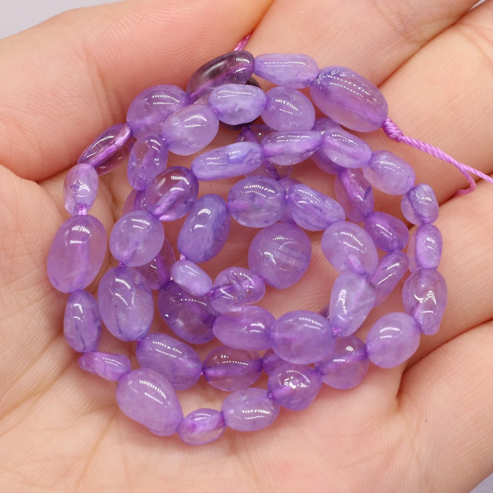 

100% Natural Semi-precious Stones Loose Spacer Beads Purple Jade for Jewelry Making Bracelet DIY Necklace Accessories 6-8mm Gift