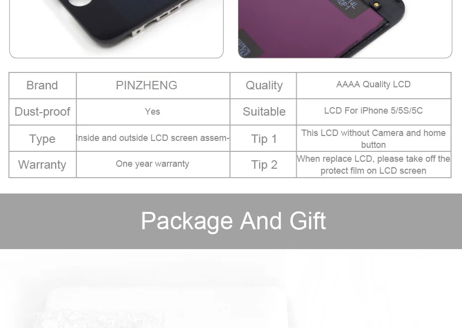 ЖК-экран PINZHENG AAAA для iPhone 5S, 5, SE, 5C, ЖК-дисплей, дигитайзер, сенсорный модуль, 5S, SE, экран, замена s