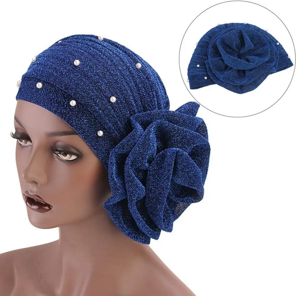 

Gift For Women Inner Hijabs Soft Elastic Flower Headscarf Hats Solid Cotton Breathable Islam Arab Head Wrap Turban Caps