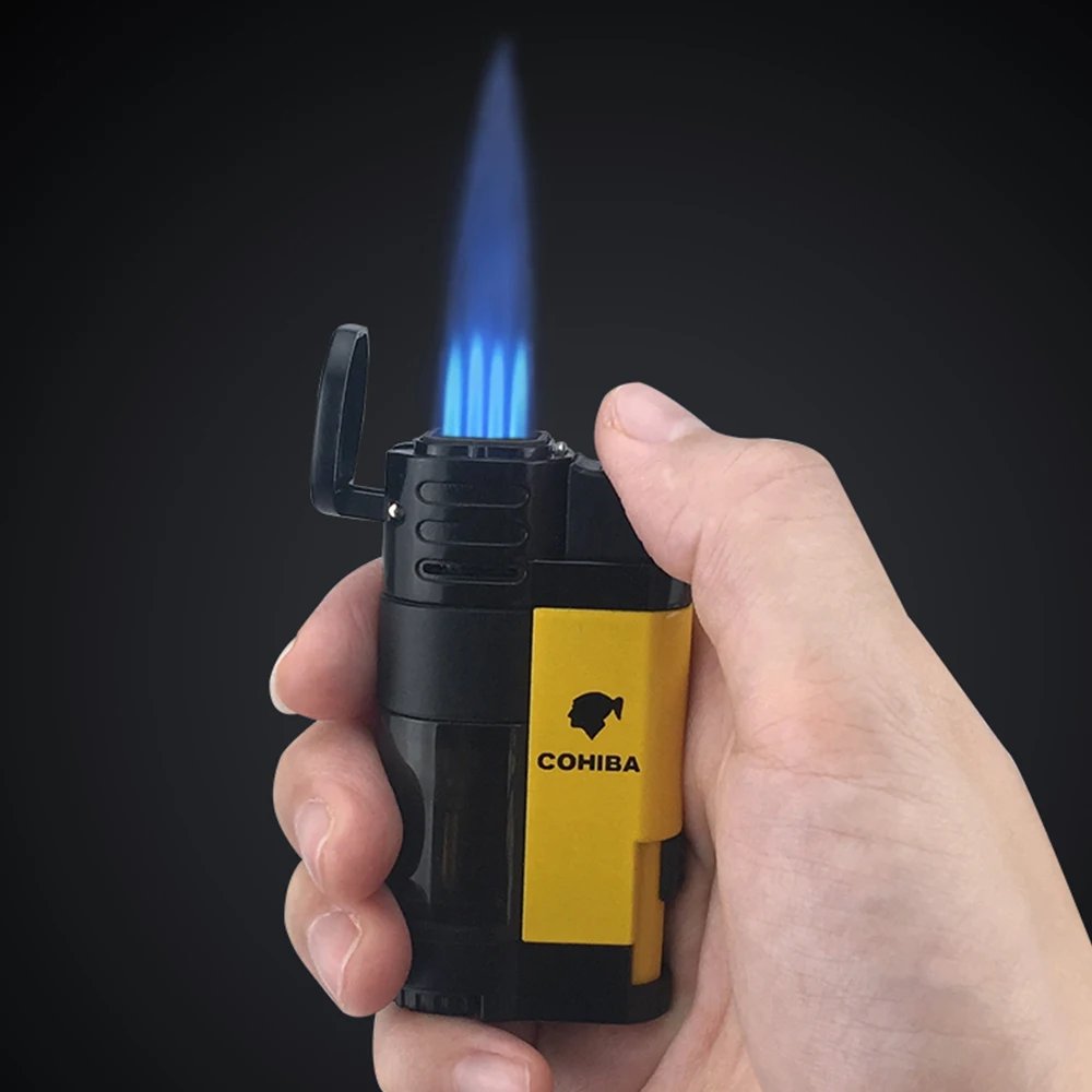 Зажигалка для сигарет 4 фонарь Jet Flame многоразовый инструмент курения аксессуары