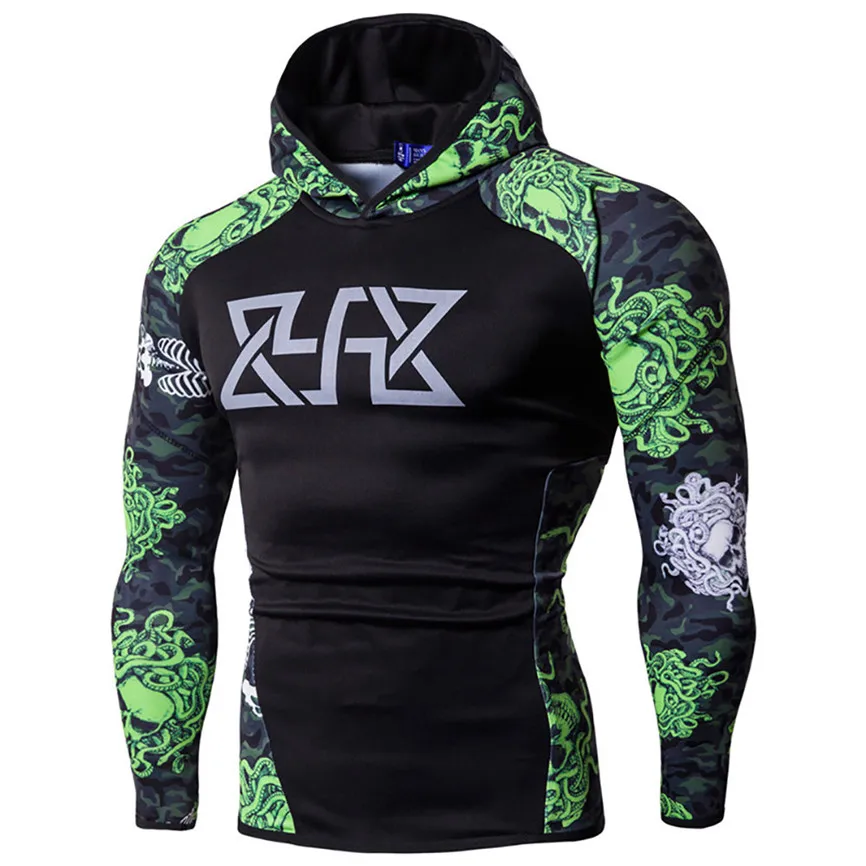 Мужские свитшоты для фитнеса с длинным рукавом бодибилдинг кожа топы Осень зима