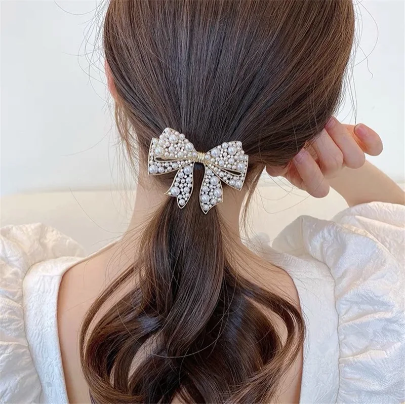 

Fashion pearls Spring Hair Clips Hair Accessories elegance Women Luxurious Glittering jewel hair clips Hairpins barrette