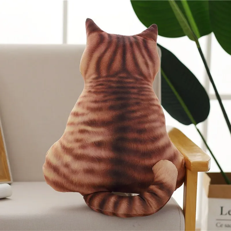 3D Printed Cat Back Cushion Plush Toy Gift Simulation Pillow Decorative Cushions for Sofa | Дом и сад