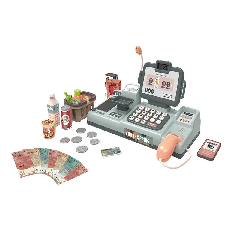 25Pcs Pretend Play Mini Simulation Electronic Supermarket Cash Register Kits Toys Multifunctional Kids Role Set | Спорт и