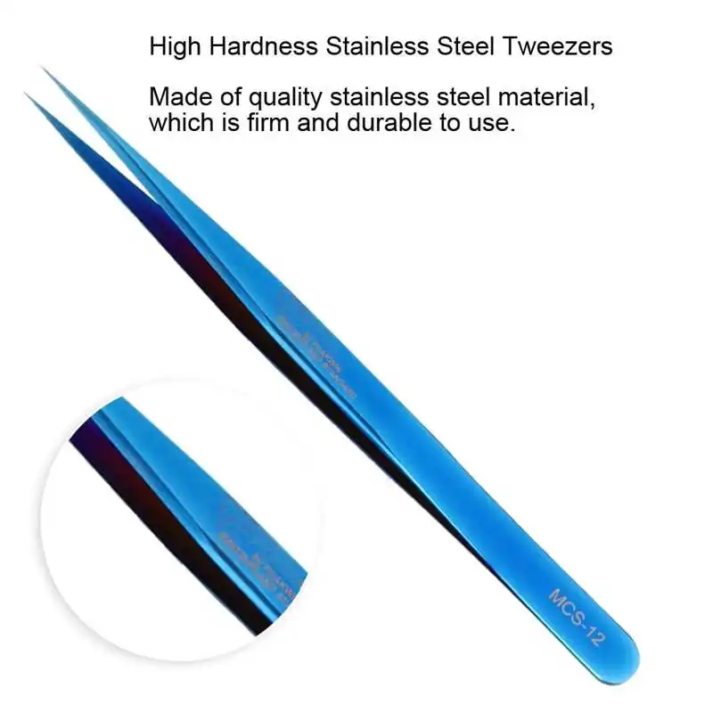 1Pc Stainless Steel Tweezer Anti Magnetic Design High Hardness Straight Tip Watch Jewelry Repair Tool Accessory for Watchmaker - купить по