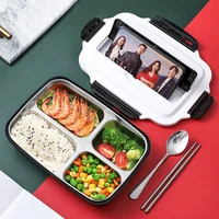 portable lunch box for kids with compartments 304 stainless steel japanese bento box microwave heating food container tableware