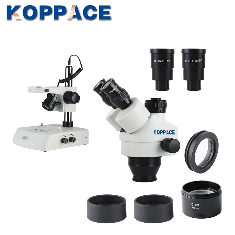 KOPPACE 3.5X 90X тринокуляр стерео микроскоп WF10X/20 окуляры мобильный телефон ремонт