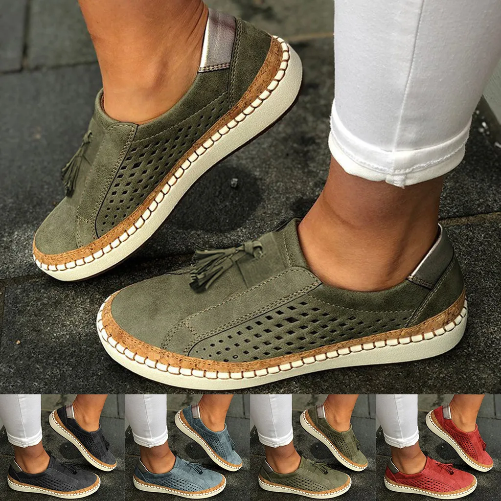 Женские кроссовки без шнуровки повседневная обувь для бега с круглым носком на