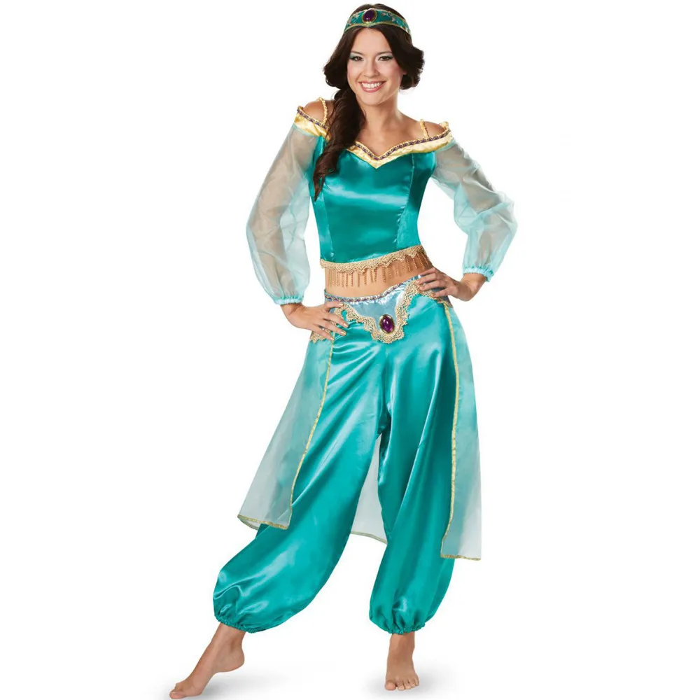 Disfraz de princesa árabe, vestido de jazmín para Halloween, Carnaval, lámpara de Aladdín para adultos, traje de fantasía para fiesta, ropa de bailarina de vientre