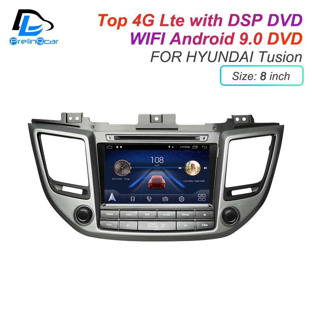 Радио для hyundai tucson verna DVD плеер с GPS IPS экраном DSP Android 9 0 2 DIN 4G Lte|Автомагнитолы| |