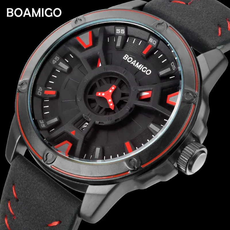 

Новые мужские спортивные круглые кварцевые часы с ремешком креативный циферблат Календарь электронные часы