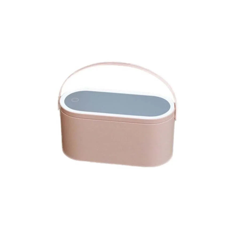

Led Touch Screen Mirror Travel Cosmetic Organizer Beauty Case for Make Up Desktop Storage Lighted Makeup with Box