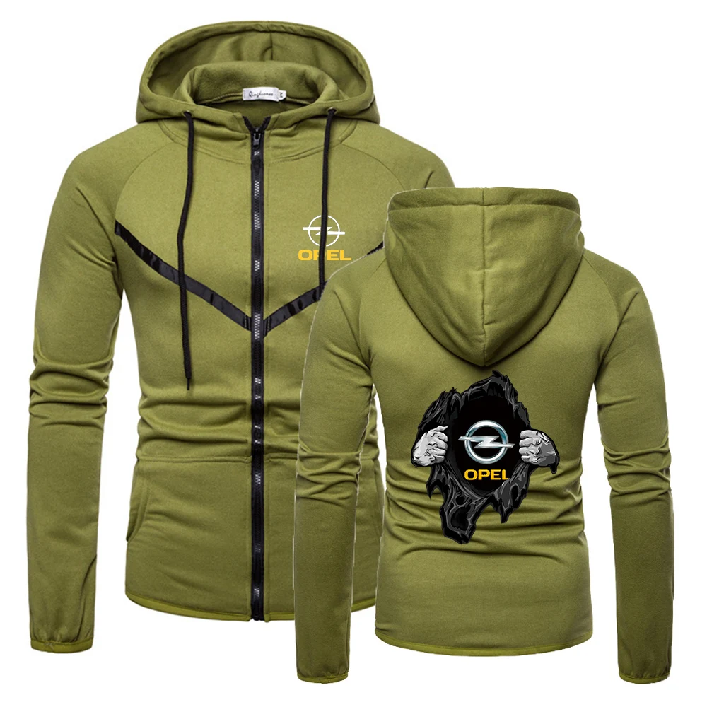 

New OPEL Logo Zipper Quality Comfortable Wild Hoodies Men Fitness Sweatshirts Solid Color Style Muscle Casual Sportswear