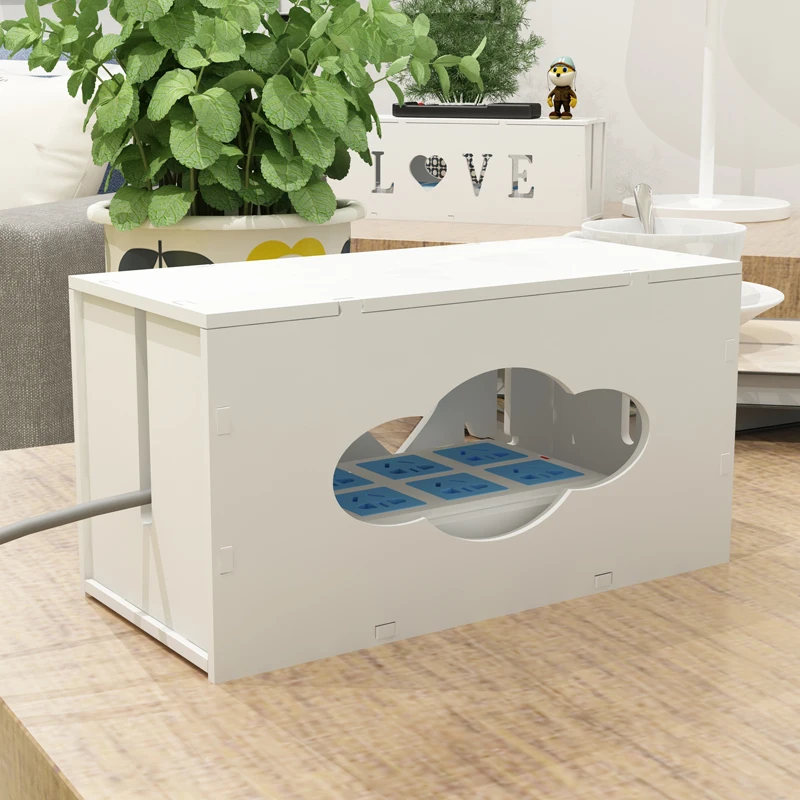 

PVC Wire Storage Box Household Cabel Box Organizer Power Cord Hidden Boxes Computer Finishing Box Socket Tow Line Cases
