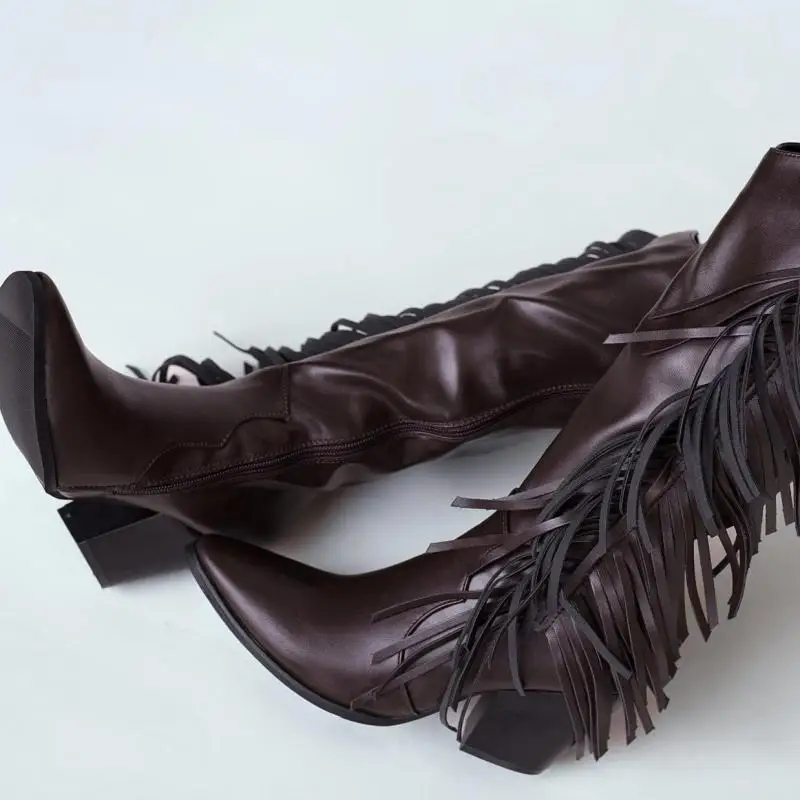 2021new Splicing Riding Boots Fashion Calf Mid-tube Boots Platform Wedges Ethnic Style Short Boots Casual Winter Women Shoes