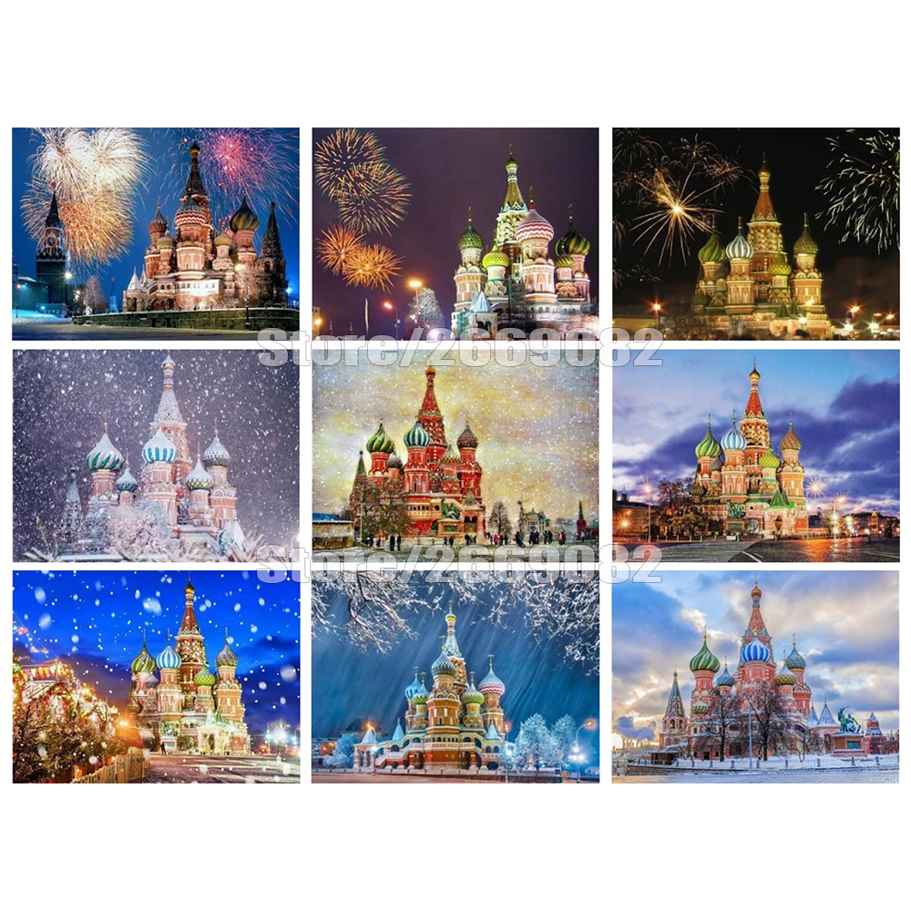 

5D алмазная живопись, полный квадратный пейзаж, вышивка крестиком из бисера, вышивка из бисера, церковное алмазное искусство, фотография TT1389