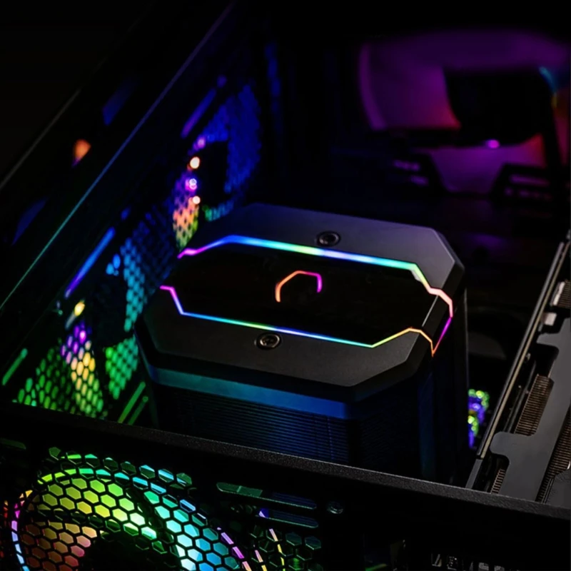 

MF140 12V/4PIN Computer Case CPU Cooling Fan Addressable PWM RGB Lighting Cooler K3KE