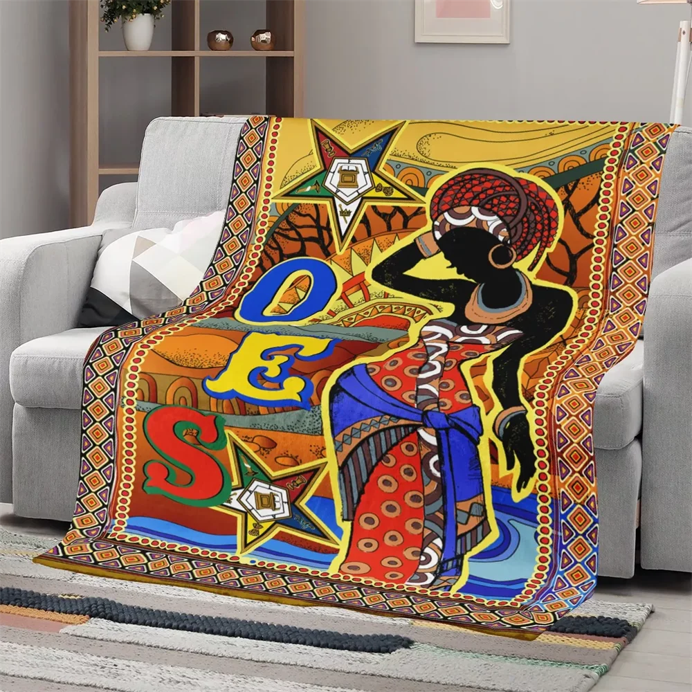 

Luxury Winter Sofa Fleece Warm Blankets 2021 Newest Retro African Girl Design Comfortable Bed Thin Quilt Super Soft Knee Blanket