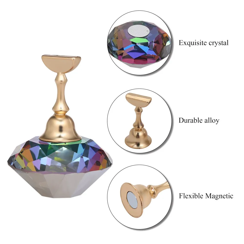

Magnetic False Nail Tip Practice Stand Holder Crystal Nail Art Display Showing Shelf Manicure Nail Salon Tools