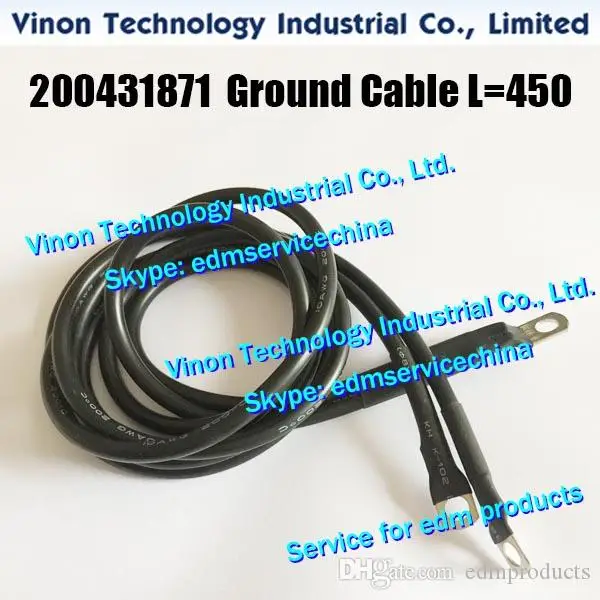 

200431871 edm Ground Cable L=450mm for ROBOFIL 2000,2020 machine. Charmilles 200.431.871, C431871, 431.871 EDM Grounding braid