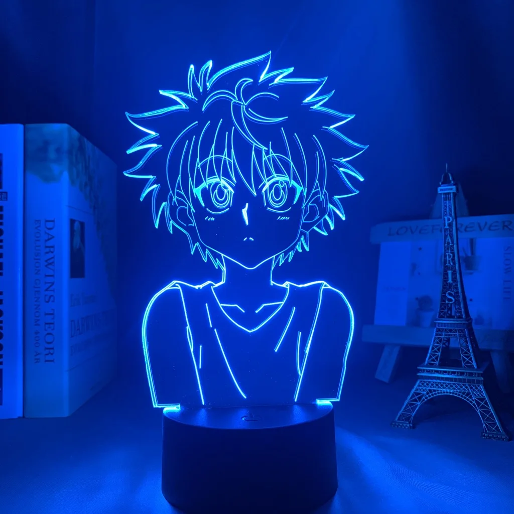 Аниме Hunter X Killua 3d светодиодный светильник для украшения спальни ночсветильник