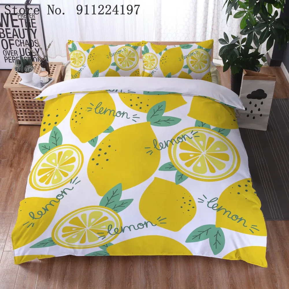 Комплект постельного белья с изображением ананаса дракона и фруктов