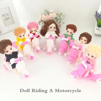 bbjd 16cm doll 112 cute doll accessories motorcycle doll girl set 3d big eyes diy girl toy clothes dress up set childrens gifts