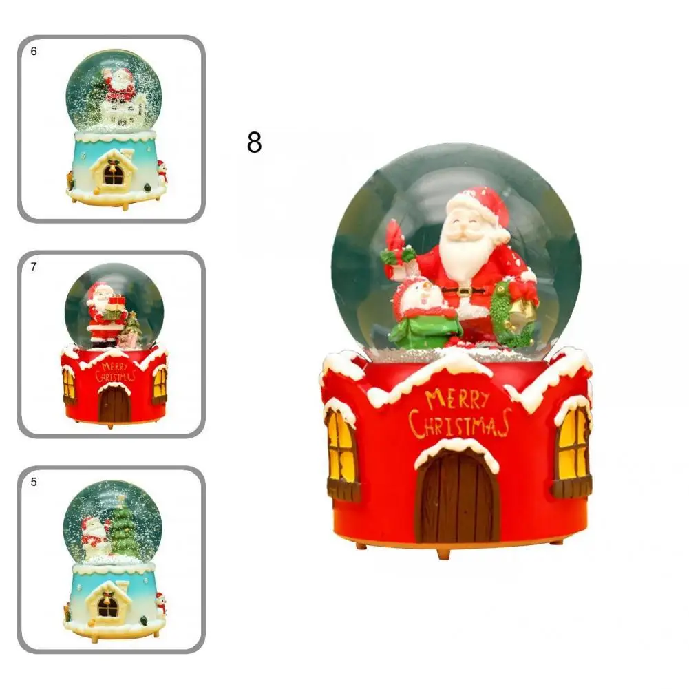 

Eco-friendly 3D Cartoon Christmas Music Box Ornament Christmas Snow Globe Glowing Crafts Glowing Crafts