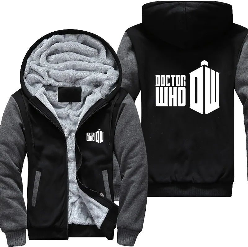 

NEW USA Size Men hoodies Doctor Who Casual Luminous Hoodies Thicker Coat Jacket Unisex Sweatershirts