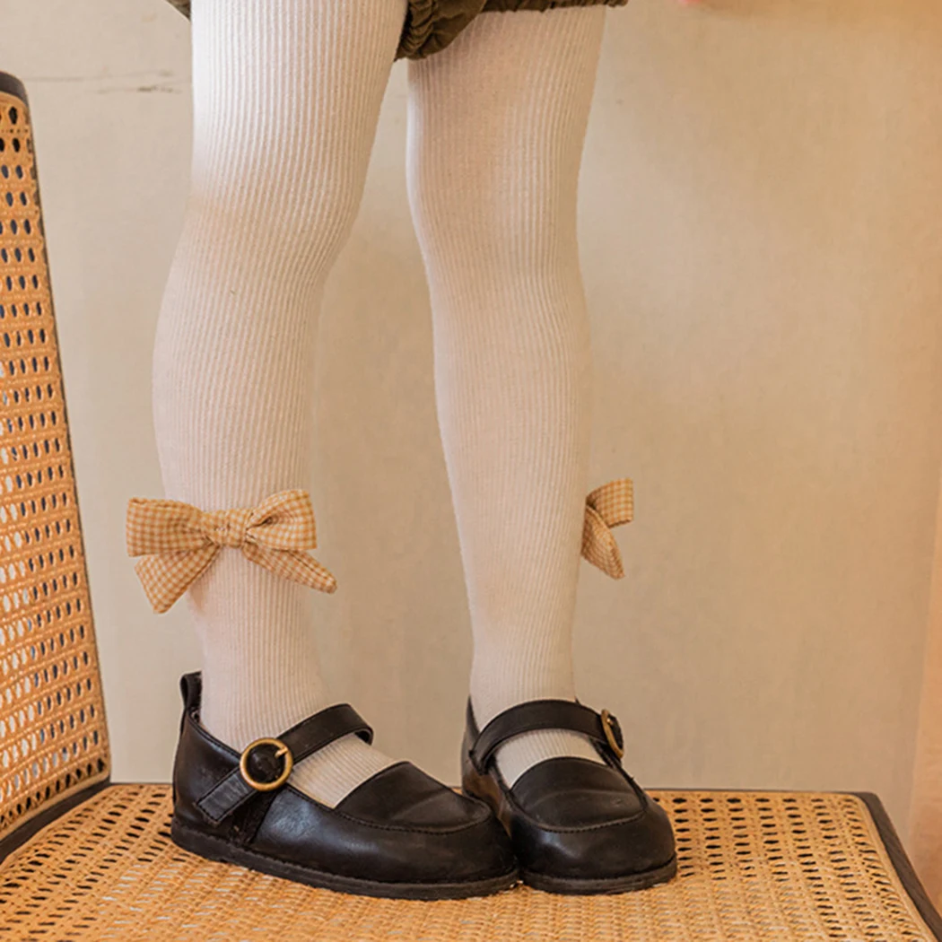 Женские винтажные стильные колготки принцессы с бантом хлопковые чулки Детские