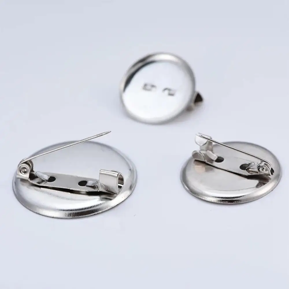 

Rhodium Round Brooch Base Cabochon Metal Blanks Trays with Safety Brooch Pins Base For Diy Jewelry Carfts Making Accessory