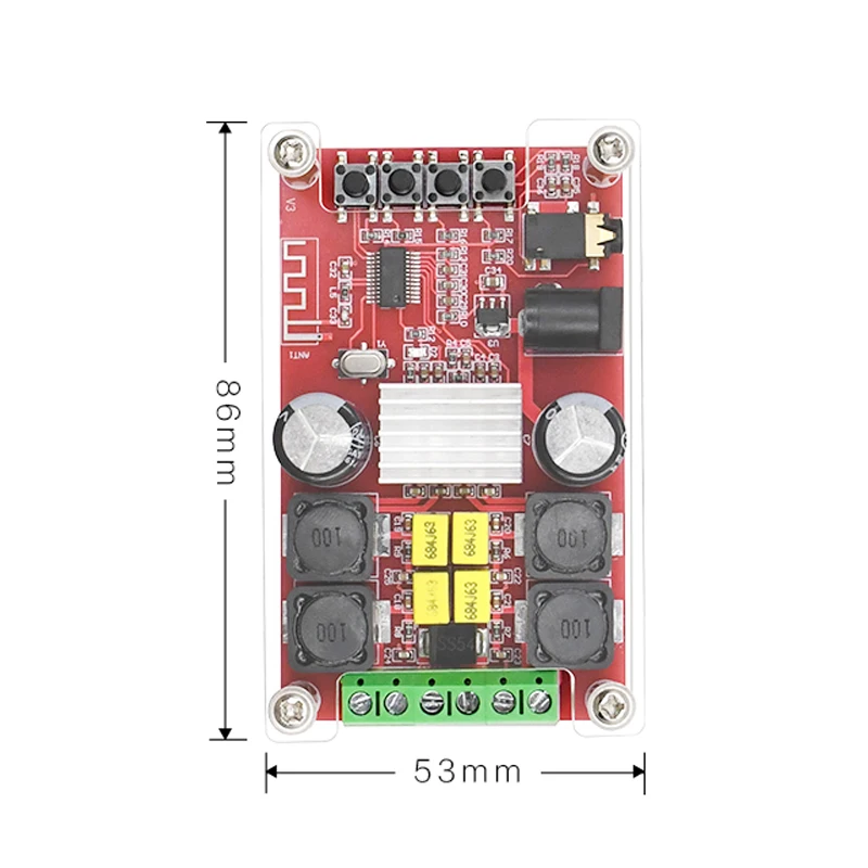 TPA3116D2 Bluetooth 5,0 усилитель доска Аудио Цифровые усилители мощности 2,0 канал 2*50 Вт стерео усилитель DIY DC12-24V с оболочкой