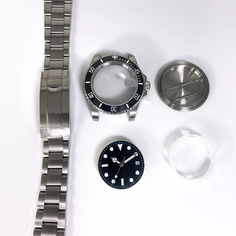 

For Mingzhu 2813 2836 40MM 316 Steel Watch Case Replacement Watch Dial Strap for Miyota 8215 821A Automatic Watch Movement 40mm