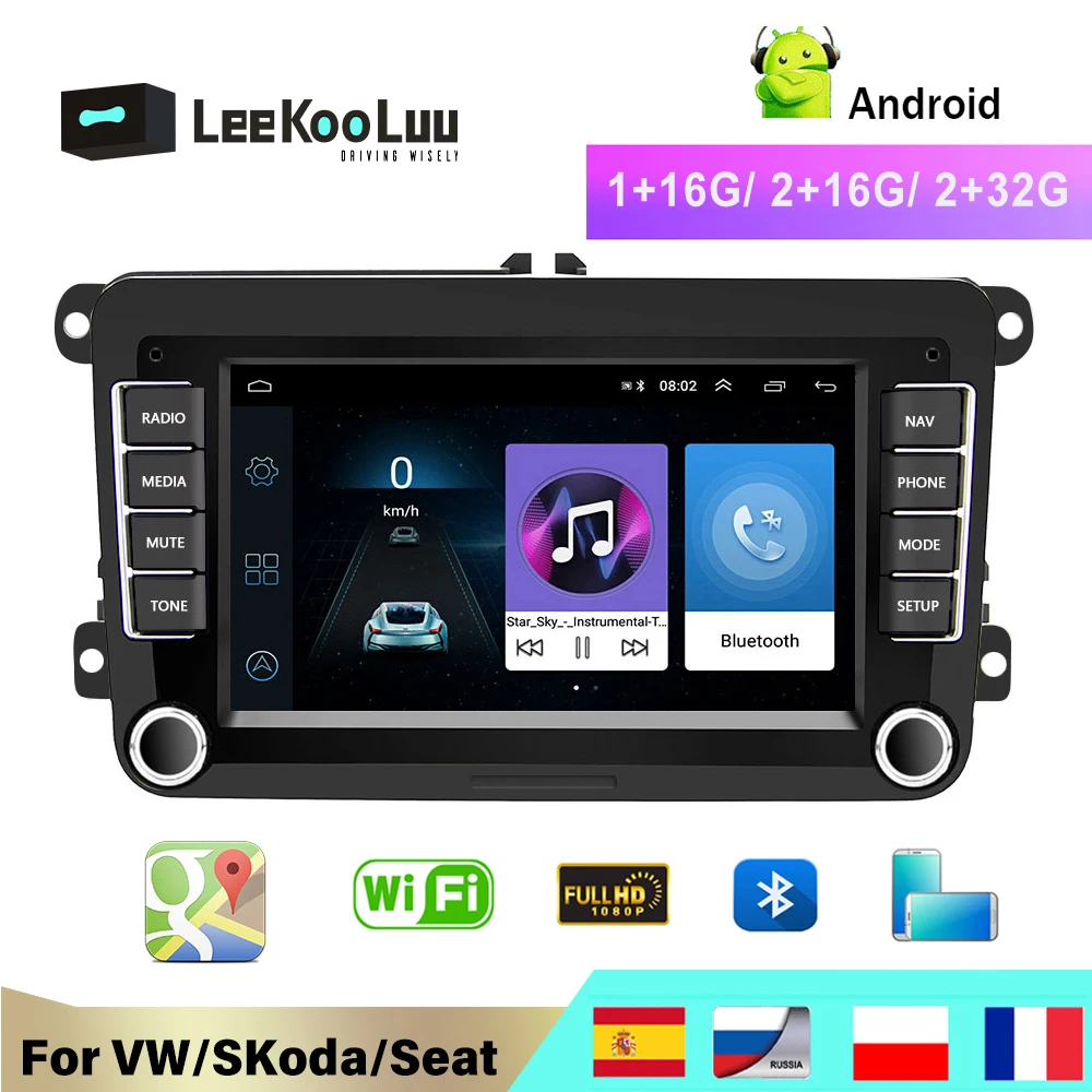 Автомагнитола LeeKooLuu мультимедийный плеер на Android с GPS для