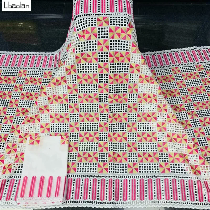 

7yards Swiss lace fabric latest Dry lace embroidery African high quality cotton fabrics Swiss voile lace Dubai style L26-30