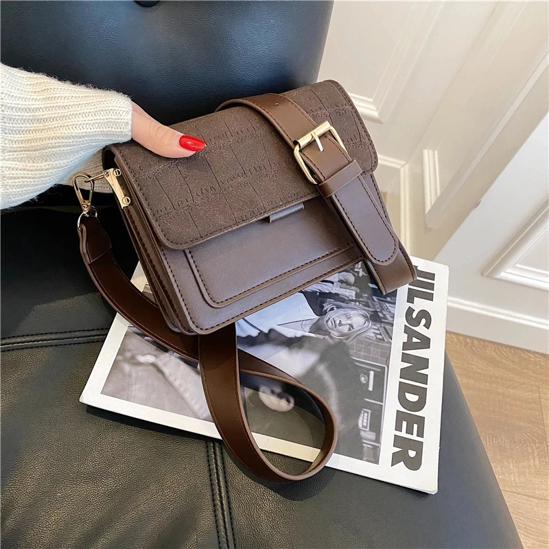 

Матовая черная сумка из искусственной кожи, женская сумка через плечо, женская сумка, новый стиль 2020, модная универсальная простая сумка чер...