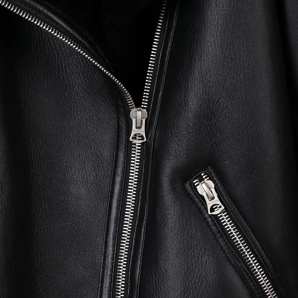 Женская мотоциклетная куртка YOLOAgain с меховой подкладкой из натуральной