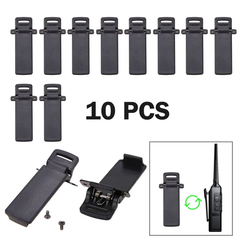 10 шт. прищепка для ремня раций для Baofeng UV-5R UV-5RA UV-5RB UV-5RC UV-5RD 5RE + TYT UV-5RE F9 аксессуары для двусторонней радиосвязи - изображение