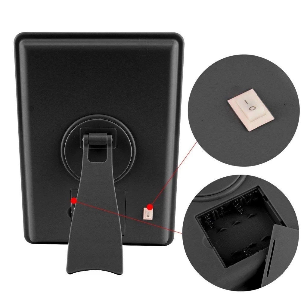 Умное светодиодное зеркало для макияжа с сенсорным экраном портативное