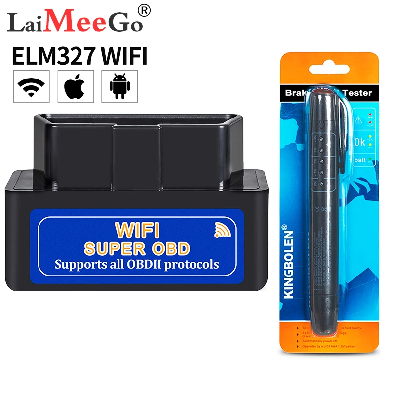 Диагностический сканер OBDII ELM327 Wi Fi Bluetooth V1.5 чип PIC18F25K80 IPhone/Android/ПК ICAR2